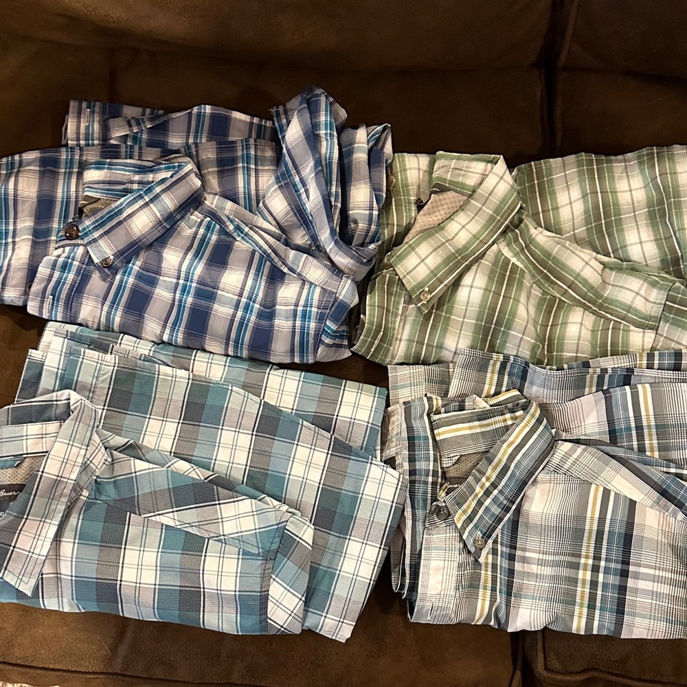 Eddie Bauer 4 Plaid Button-Down Shirt bundle